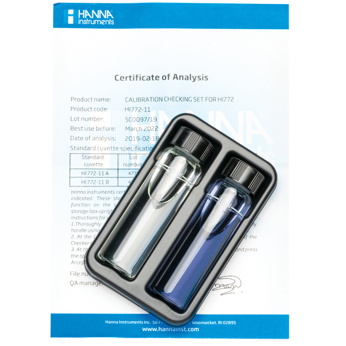HI772-11 Hanna Instruments HI772-11 Marine Alkalinity (dKH) Checker® HC Calibration Check Set